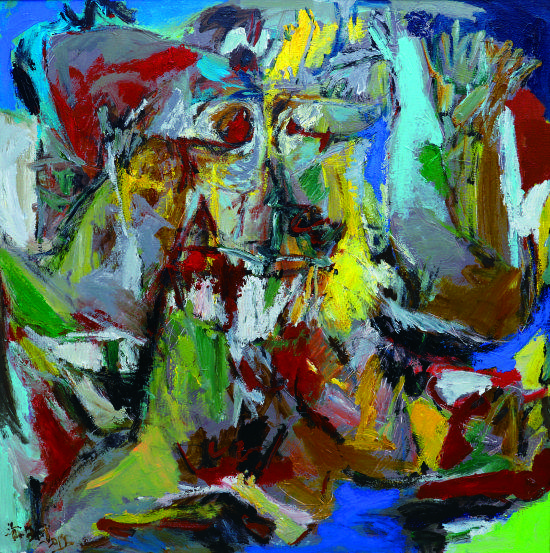 《舞动的萨满》布面综合颜料 150*150cm 2019年